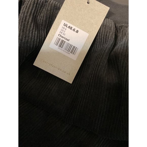 POETRY Corduroy Hemp Cotton Pull On Skirt NWT in Charcoal Grey sz. 2 - Picture 6 of 7